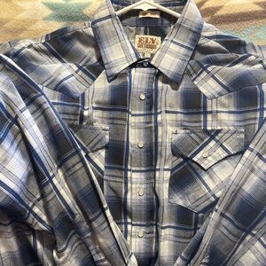 Ely cattleman western style plaid shirt